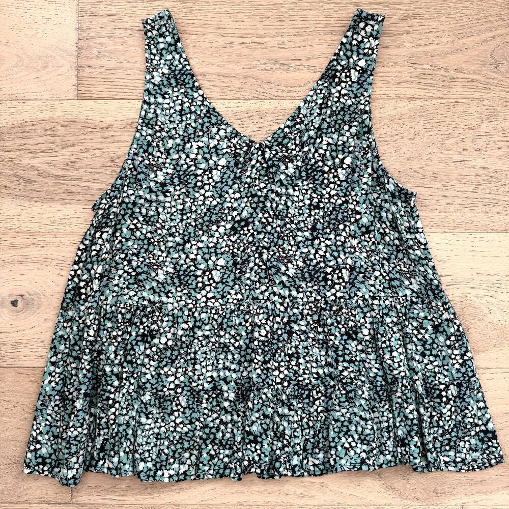 LOFT floral print tiered tank blouse